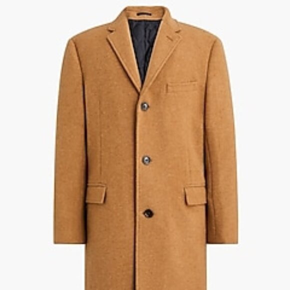 J. Crew Other - J.Crew Thompson Topcoat Mens Dark Camel 46 Classic Timeless Rain Cold NWT